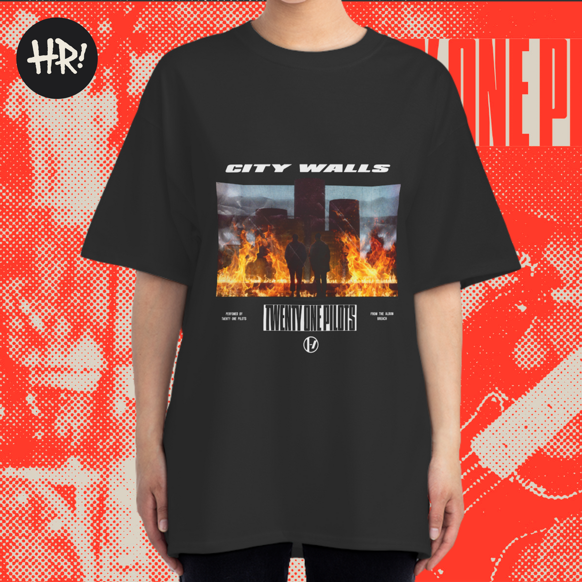 Twenty One Pilots Inspired Oversized Boxy Fit T-shirt 'City Walls' | High Quality | Breach Tour | Trench | Band Merch | Concert Outfit
